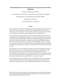 Image of publication Determining Flame Travel Measurements from Experimental Coal Dust Explosions