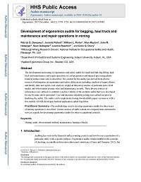 First page of Development of Ergonomics Audits for Bagging, Haul Truck and Maintenance and Repair Operations in Mining