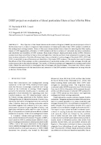 Image of publication DEEP Project on Evaluation of Diesel Particulate Filters at Inco's Stobie Mine