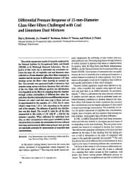 Image of publication Differential Pressure Response of 25-mm-Diameter Glass Fiber Filters Challenged with Coal and Limestone Dust Mixtures