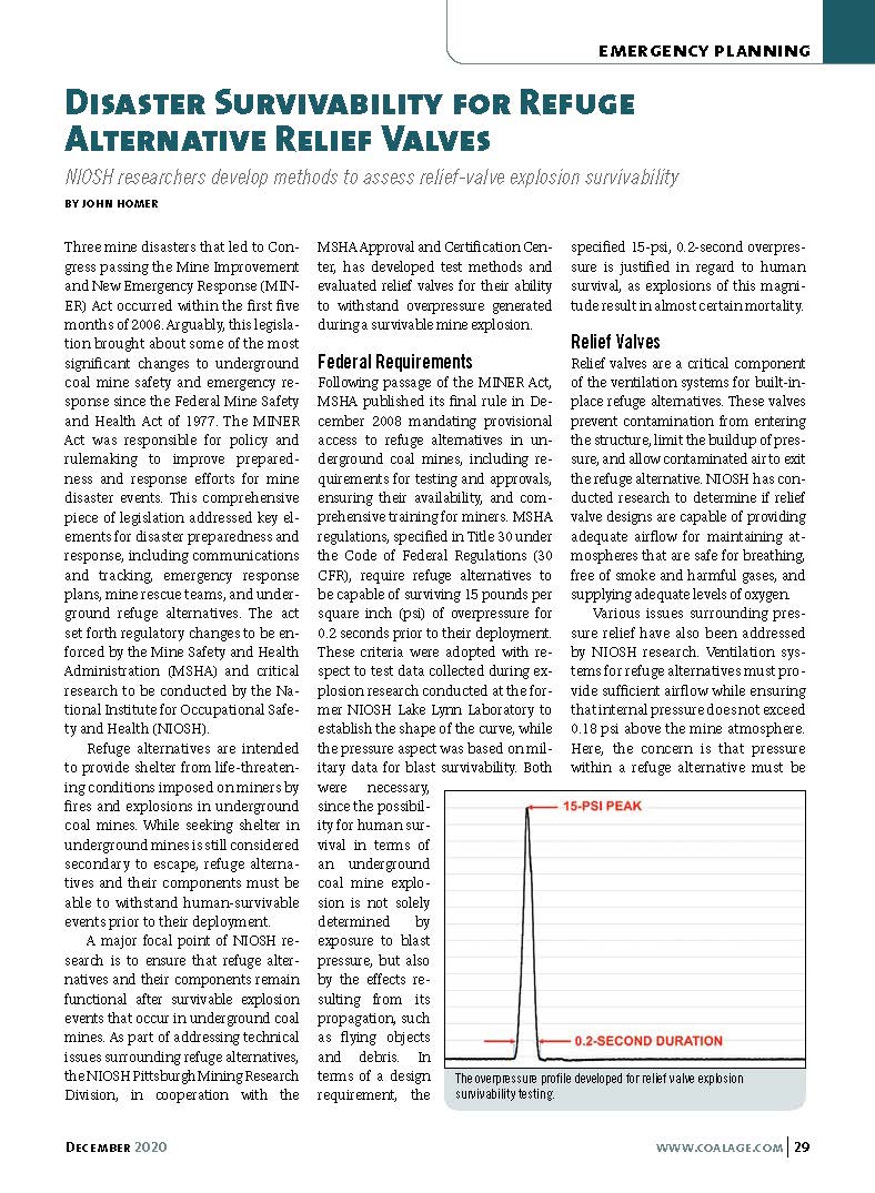 First page of Disaster Survivability for Refuge Alternative Relief Valves