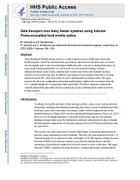 First page of Data Transport Over Leaky Feeder Systems Using Internet-Protocol-Enabled Land Mobile Radios