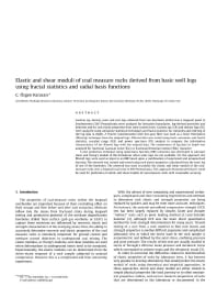 Image of publication Elastic and Shear Moduli of Coal Measure Rocks Derived from Basic Well Logs Using Fractal Statistics and Radial Basis Functions