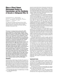 Image of publication Effects of Diesel Exhaust Aftertreatment Devices on Concentrations and Size Distribution of Aerosols in Underground Mine Air