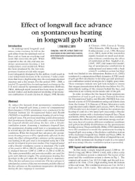 Image of publication Effect of Longwall Face Advance on Spontaneous Heating in Longwall Gob Areas