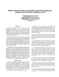 Image of publication Effects of Specimen Age on the Uniaxial Compressive Strength and Moisture Content of Weak Coal Measure Rocks