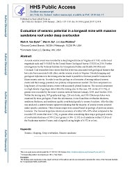 First page of Evaluation of Seismic Potential in a Longwall Mine with Massive Sandstone Roof Under Deep Overburden