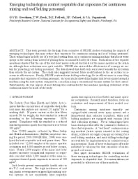 Image of publication Emerging Technologies Control Respirable Dust Exposures for Continuous Mining and Roof Bolting Personnel