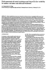 Image of publication Field Assessment of Control Techniques and Long-Term Dust Variability for Surface Coal Mine Rock Drills and Bulldozers