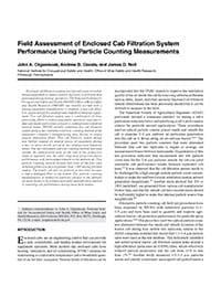 Cover sheet of Field Assessment of Enclosed Cab Filtration System Performance Using Particle Counting Measurements