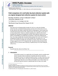 Cover image of Field Comparison of a Roof Bolter Dry Dust Collection System with an Original Designed Wet Collection System for Dust Control