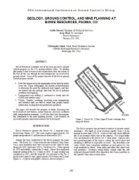 Image of publication Geology, Ground Control, and Mine Planning at Bowie Resources, Paonia, CO