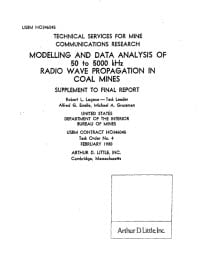 Image of publication Modeling and Data Analysis of 50 to 5000 kHz Radio Wave Propagation in Coal Mines