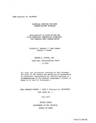 Image of publication Technical Services for Mine Communications Research: Task A, Task Order No. 1 - Applicability of State-Of-The-Art Voice Bandwidth Compression Techniques for Wireless Mine Communication