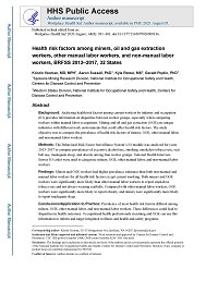 First page of Health Risk Factors Among Miners, Oil and Gas Extraction Workers, Other Manual Labor Workers, and Non-manual Labor Workers, BRFSS 2013-2017, 32 States