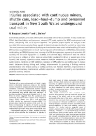 Image of publication Injuries Associated with Continuous Miners, Shuttle Cars, Load-haul-dump, and Personnel Transport in New South Wales Underground Coal Mines