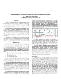 Image of publication Investigation into the Practical Use of Belt Air at US Longwall Operations