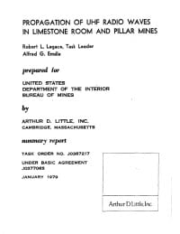 Image of publication Propagation of UHF Radio Waves in Limestone Room and Pillar Mines