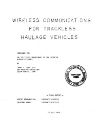 Image of publication Wireless Communications for Trackless Haulage Vehicles