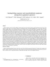 Image of publication Jarring/Jolting Exposure and Musculoskeletal Symptoms among Farm Equipment Operators