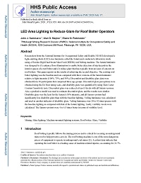 First page of LED Area Lighting to Reduce Glare for Roof Bolter Operators 