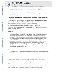 First page of Laboratory Comparison of New High Flow Rate Respirable Size-Selective Sampler