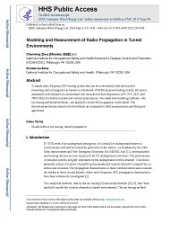 Cover image for Modeling and Measurement of Radio Propagation in Tunnel Environments