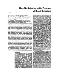 Image of publication Mine Fire Detection in the Presence of Diesel Emissions