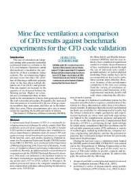 Image of publication Mine Face Ventilation: A Comparison of CFD Results Against Benchmark Experiments for the CFD Code Validation