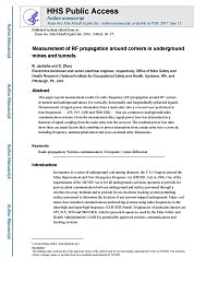 Cover image for Measurement of RF Propagation Around Corners in Underground Mines and Tunnels