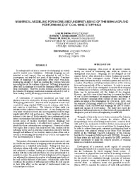 Image of publication Numerical Modeling for Increased Understanding of the Behavior and Performance of Coal Mine Stoppings