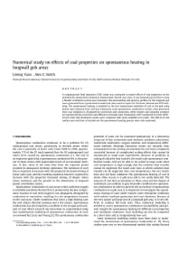 Image of publication Numerical Study on Effects of Coal Properties on Spontaneous Heating in Longwall Gob Areas