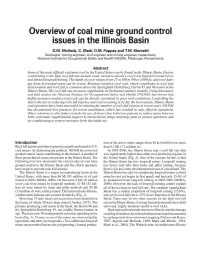 Image of publication Overview of Coal Mine Ground Control Issues in the Illinois Basin