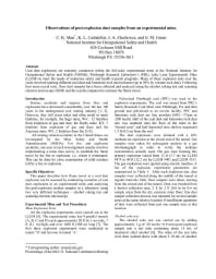 Image of publication Observations of Post-Explosion Dust Samples From an Experimental Mine