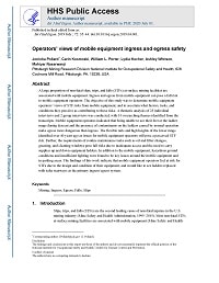 First page of Operators' Views of Mobile Equipment Ingress and Egress Safety