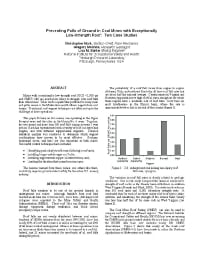 Image of publication Preventing Falls of Ground in Coal Mines With Exceptionally Low-Strength Roof: Two Case Studies