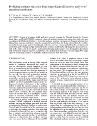 Image of publication Predicting Methane Emissions from Longer Longwall Faces by Analysis of Emission Contributors