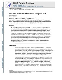 First page of Respirable Dust Measured Downwind During Rock Dust Application.