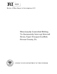 Image of publication Directionally Controlled Drilling To Horizontally Intercept Selected Strata, Upper Freeport Coalbed, Greene County, Pa.