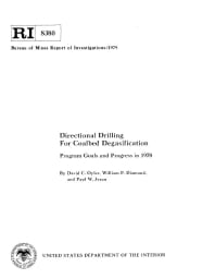 Image of publication Directional Drilling For Coalbed Degasification: Program Goals and Progress in 1978