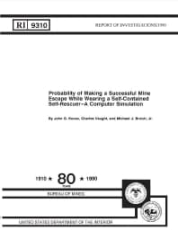 Image of publication Probability of Making a Successful Mine Escape While Wearing a Self-Contained Self-Rescuer - A Computer Simulation