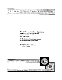 Image of publication Rock Mechanics Investigations at the Lucky Friday Mine (In Three Parts): 2. Evaluation of Underhand Backfill Practice for Rock Burst Control