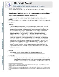 Cover image for Sampling and Analysis Method for Measuring Airborne Coal Dust Mass in Mixtures with Limestone (Rock) Dust