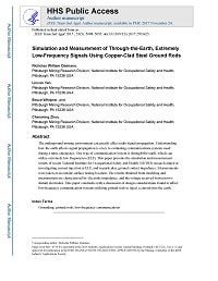 First page of Simulation and Measurement of Through-the-Earth, Extremely Low-Frequency Signals Using Copper-Clad Steel Ground Rods