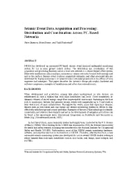 Image of publication Seismic Event Data Acquisition and Processing: Distribution and Coordination Across PC-Based Networks