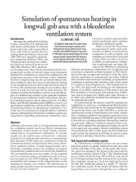 Image of publication Simulation of Spontaneous Heating in Longwall Gob Area with a Bleederless Ventilation System