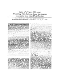 Image of publication Status of a Tapered Element, Oscillation Microbalance-Based Continuous Respirable Coal Mine Dust Monitor