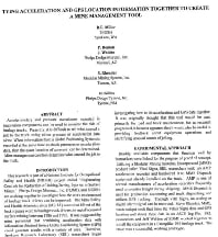 Image of publication Tying Acceleration and GPS Location Information Together To Create a Mine Management Tool