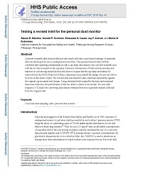 First page of Testing a Revised Inlet for the Personal Dust Monitor