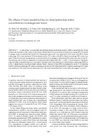 Image of publication The Effects of Water Emulsified Fuel on Diesel Particulate Matter Concentrations in Underground Mines